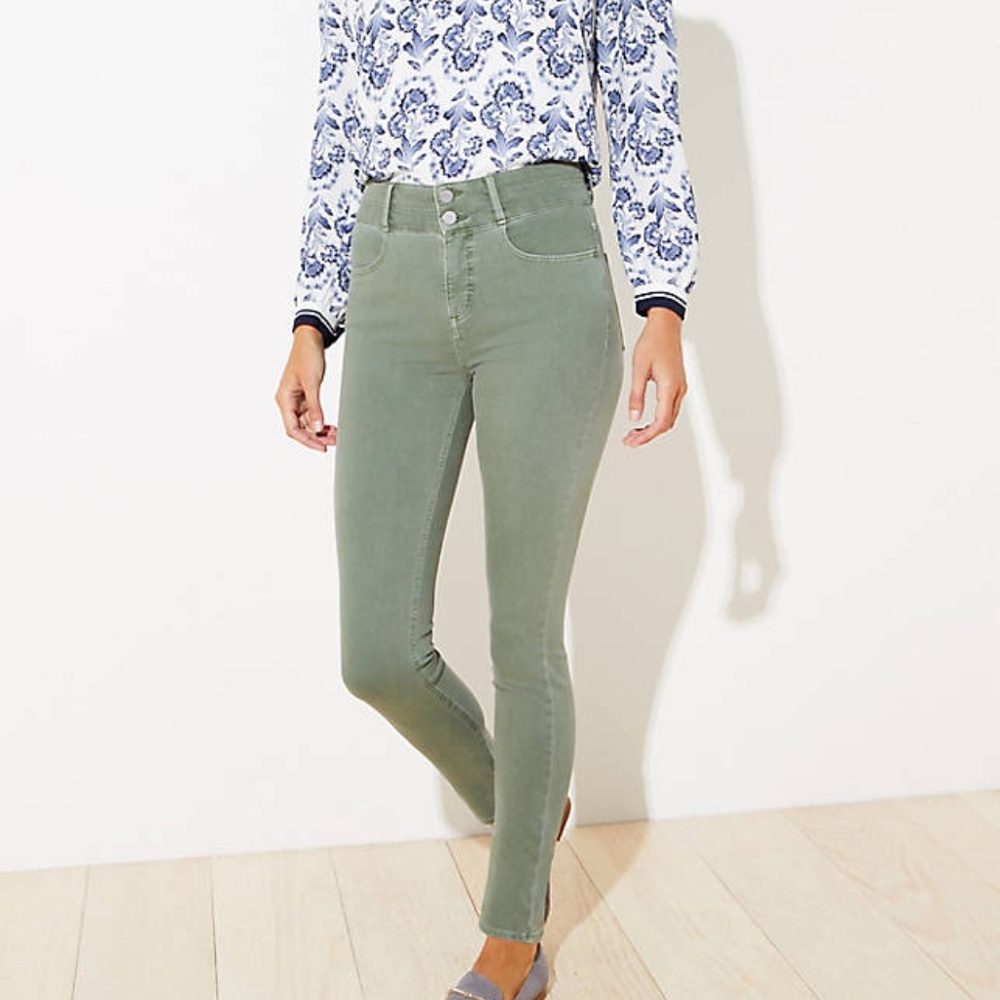 LOFT Double Shank High Rise Skinny Jeans